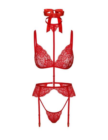 Parure Dentelle Rouge Bondage 243 - Kissable | Kissable par Noir Handmade
