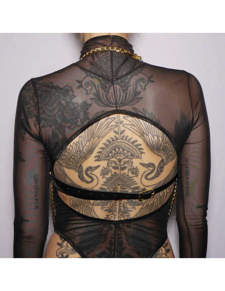 Harnais poitrine triangle et chaînes Gold | The Sinners