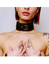 COLLIER CUIR MOLLETONNÉ AVEC ANNEAU ARGENTÉ | The Sinners